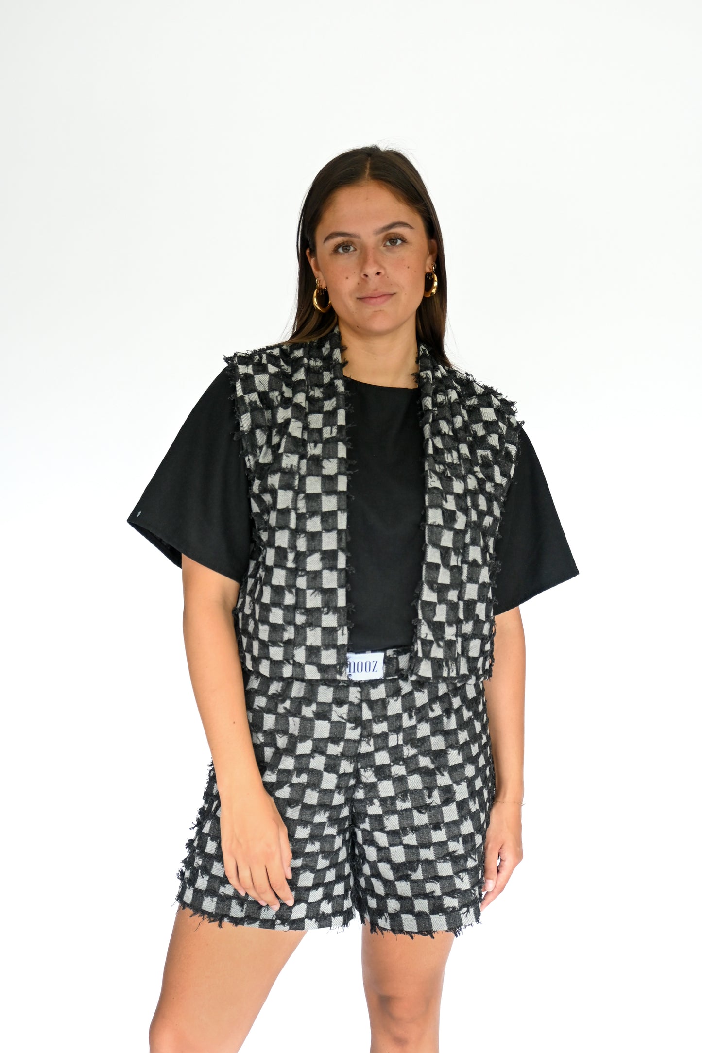 Checked Ruby short - black
