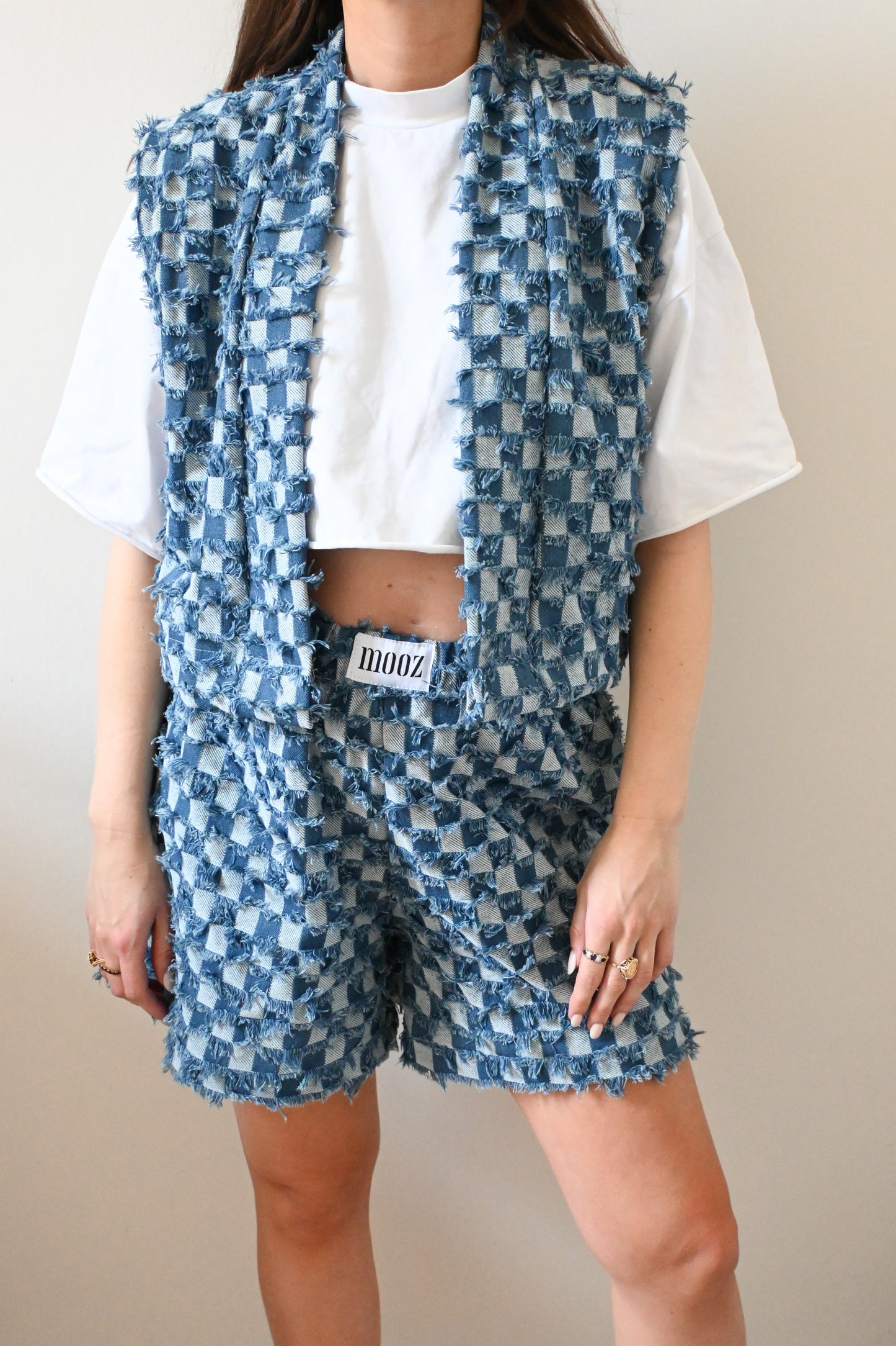 Checked Ruby gilet - blue