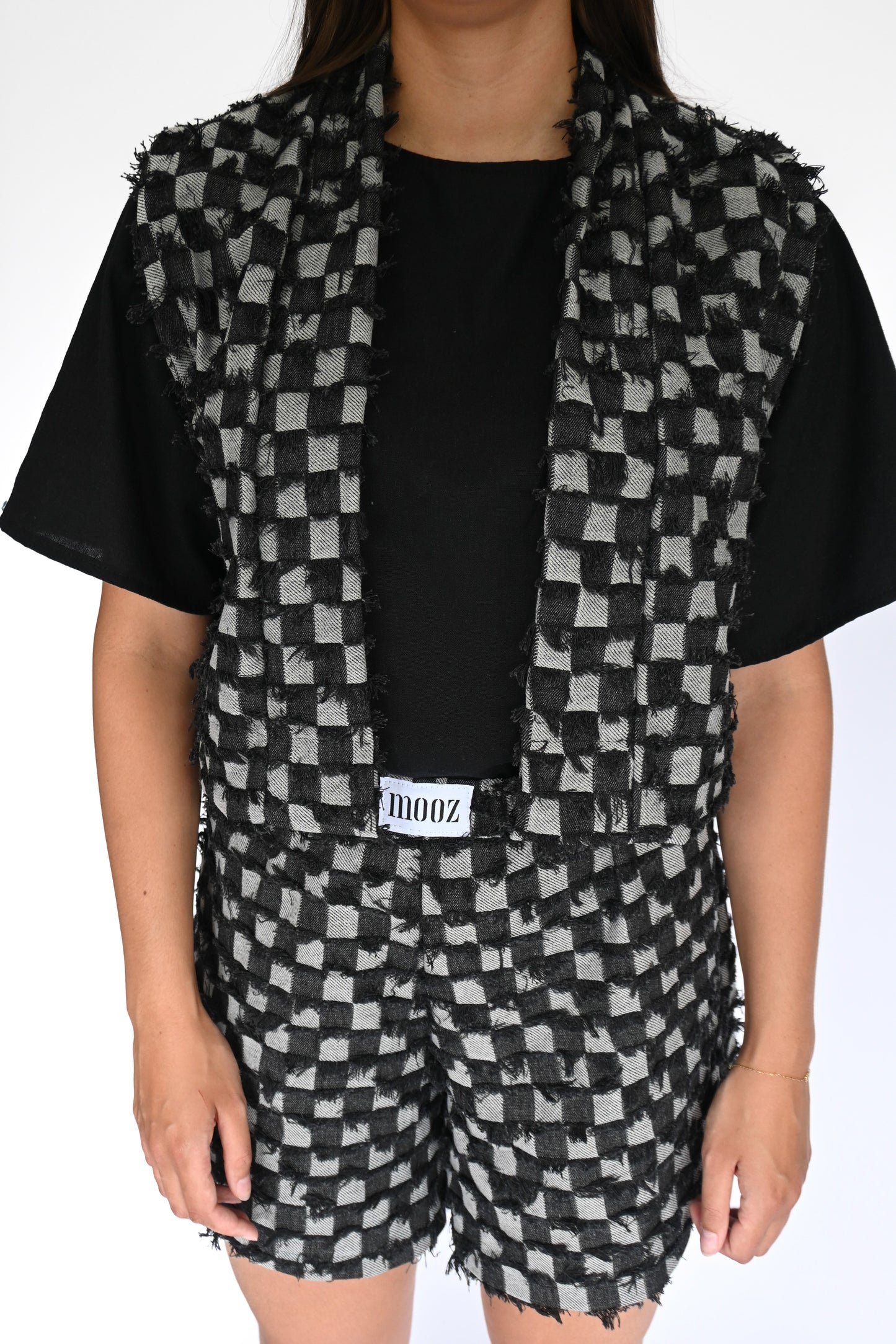 Checked Ruby short - black