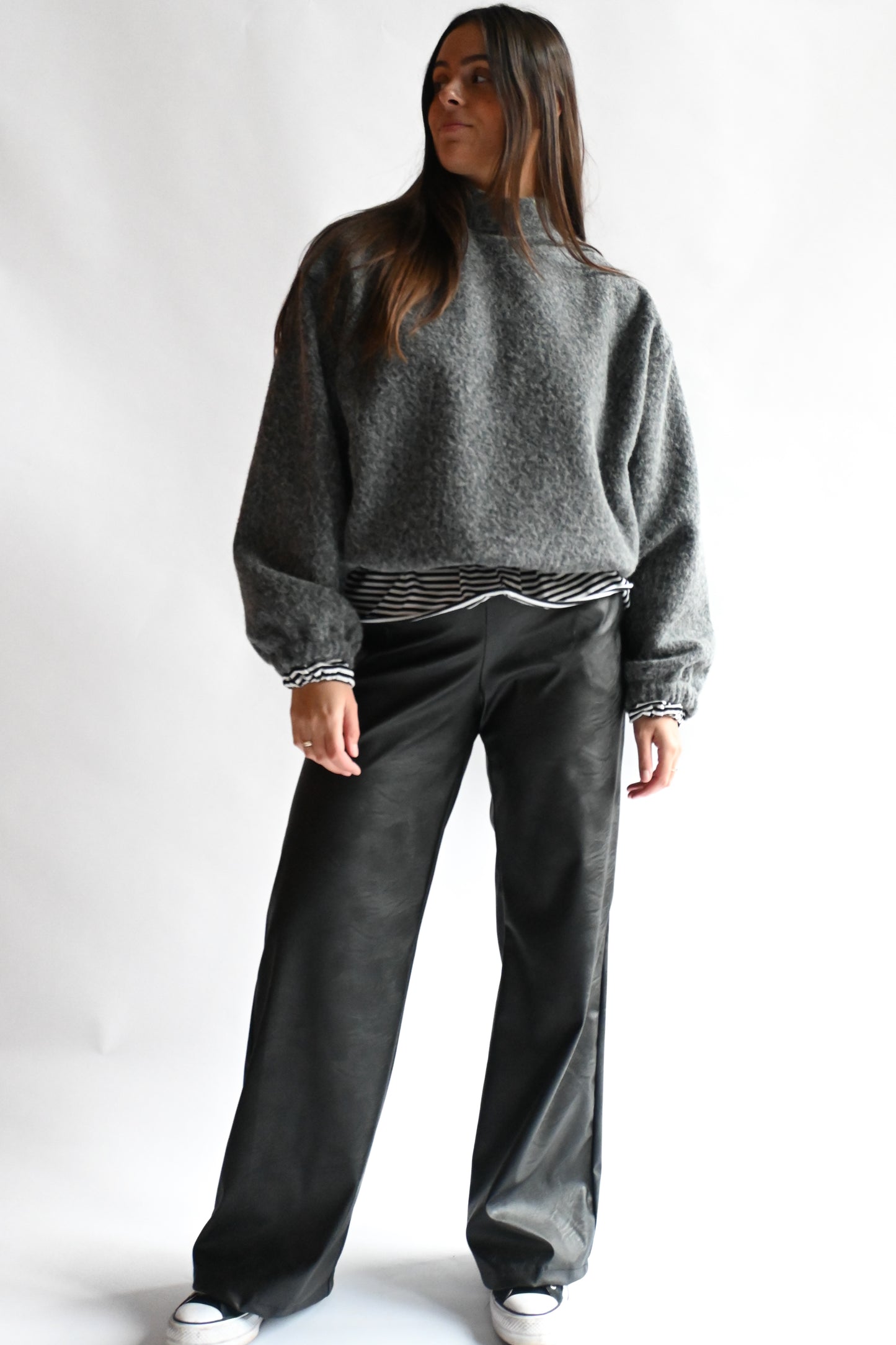 Léa leather trouser - black