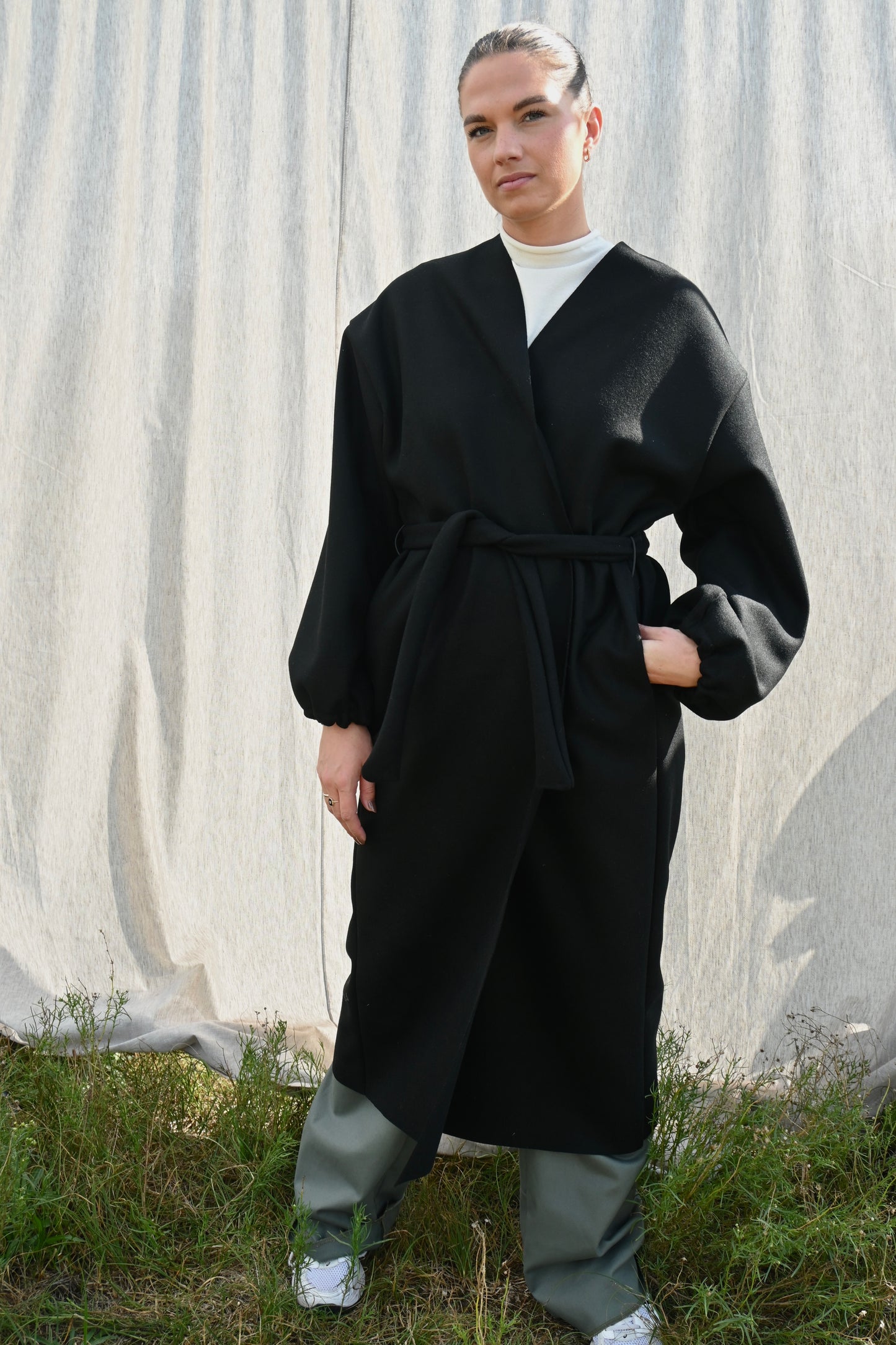 Pof coat long - black