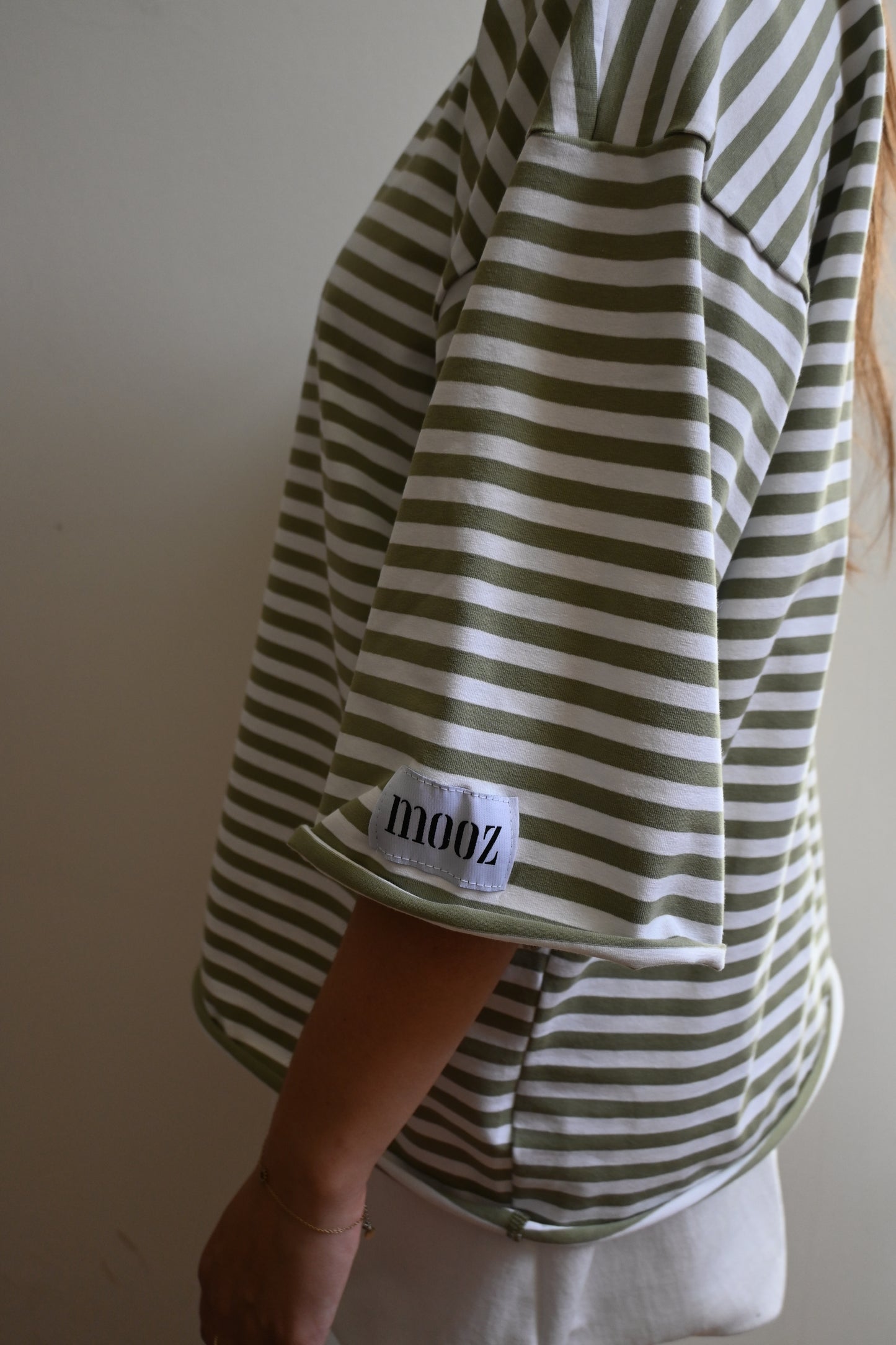 Stripe T-shirt -  green/white