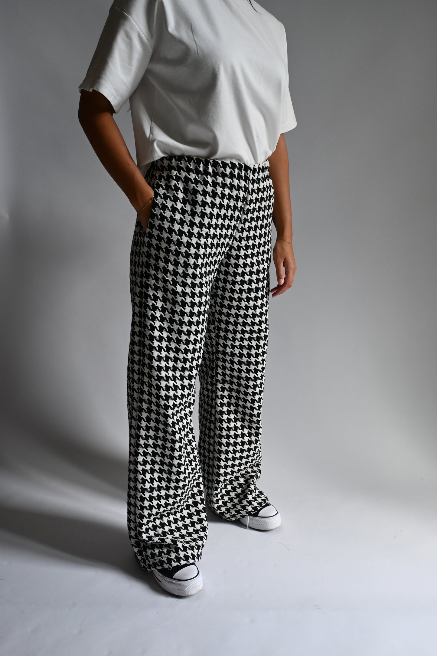 Pique trouser - black/white
