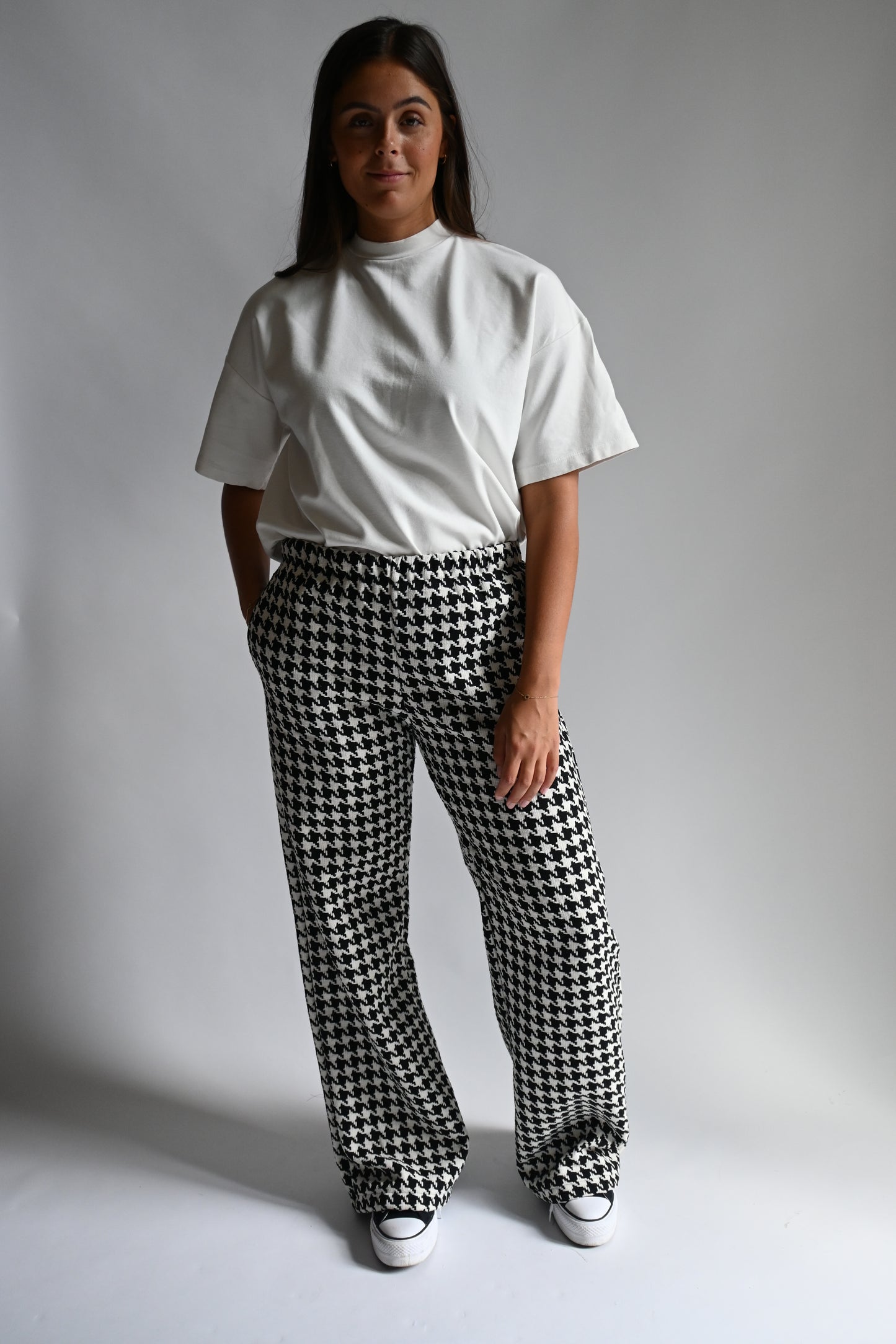Pique trouser - black/white