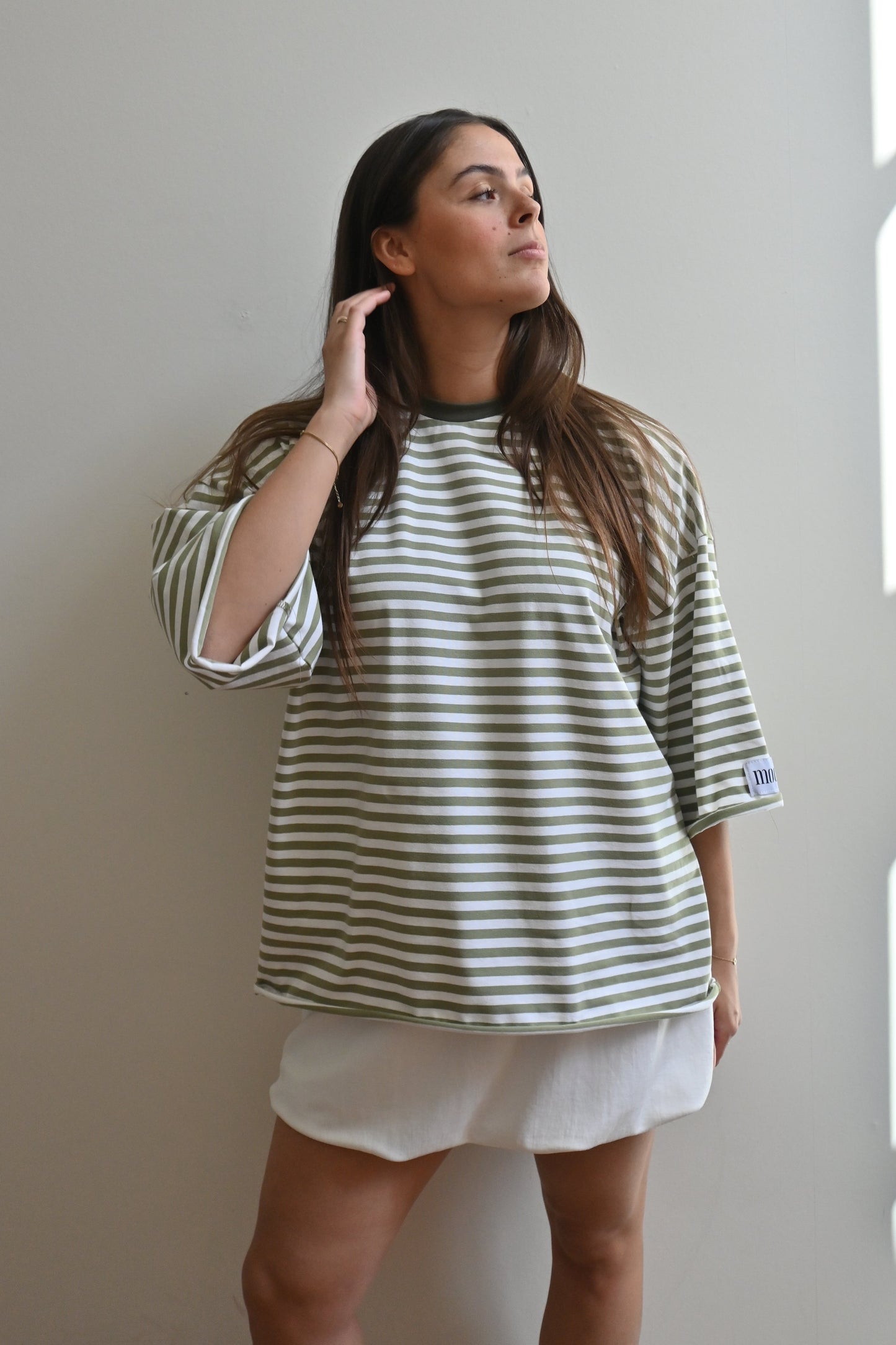 Stripe T-shirt -  green/white