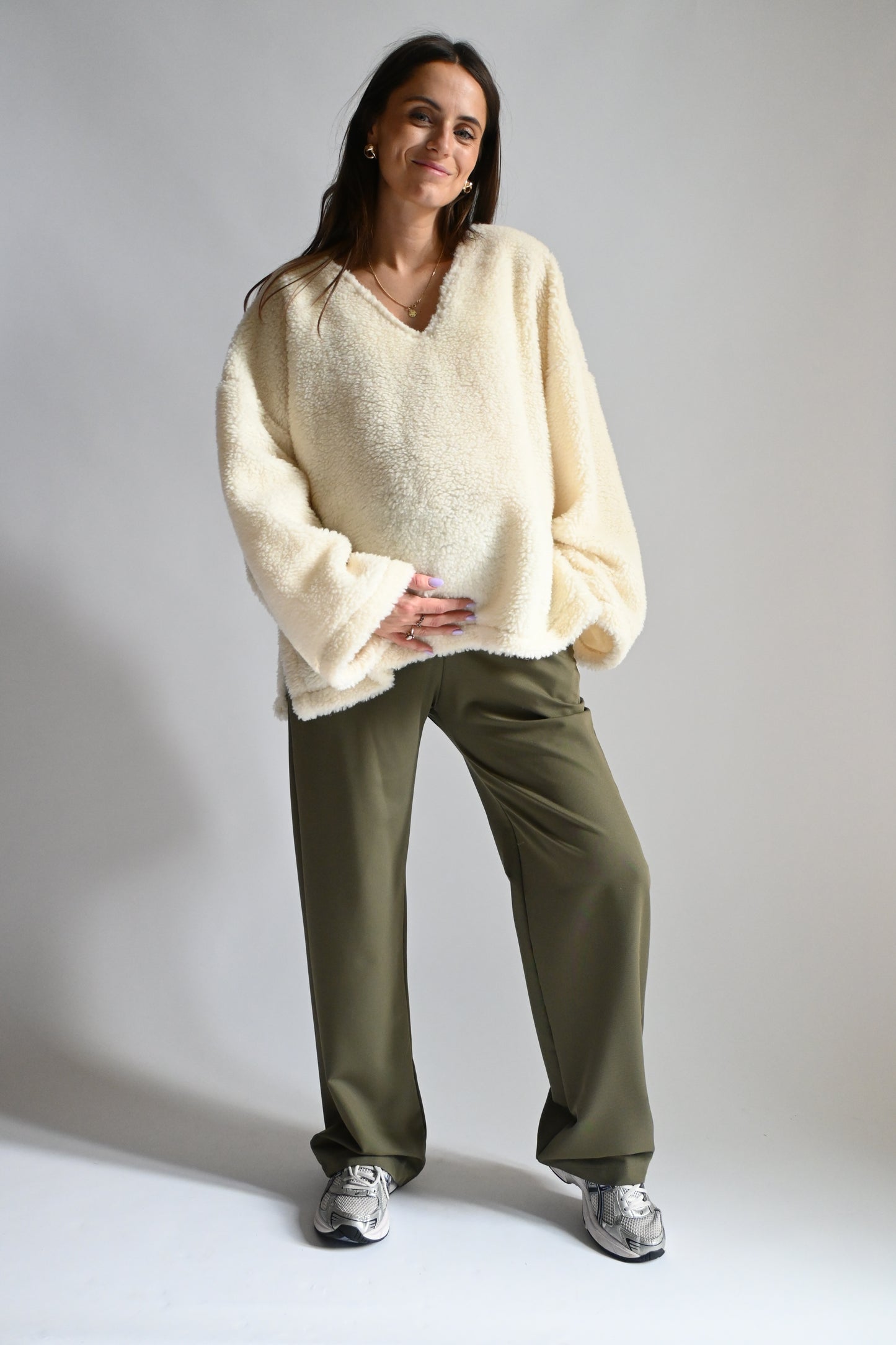 Sammy V-sweater - beige