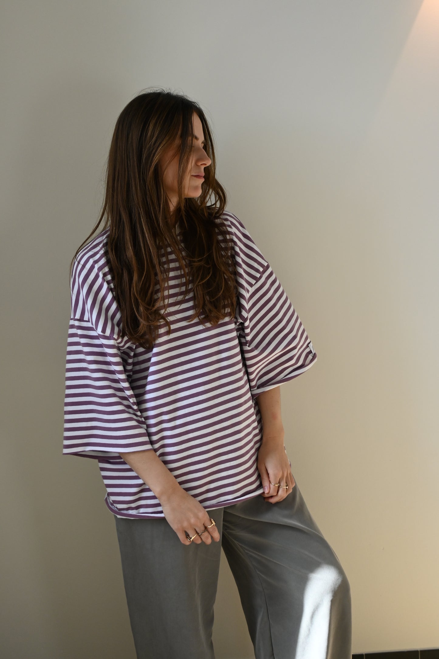 Stripe T-shirt - purple