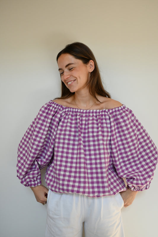 Veda top - Purple/white