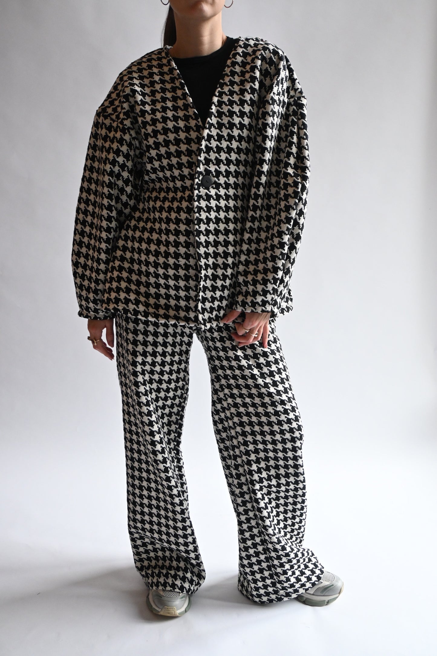 Pied-de-Poule Blazer - black/white