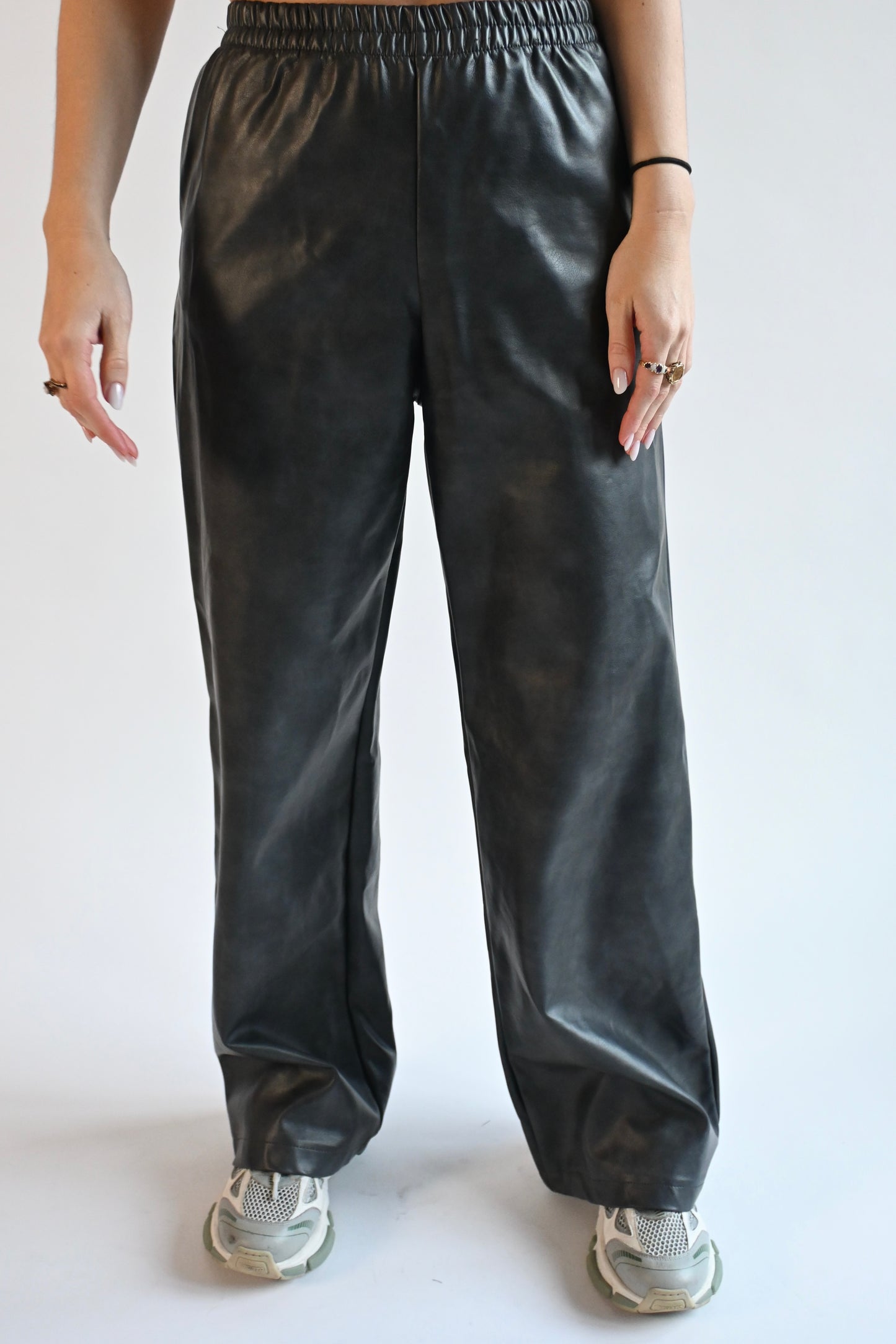 Juna leather pants - dark grey