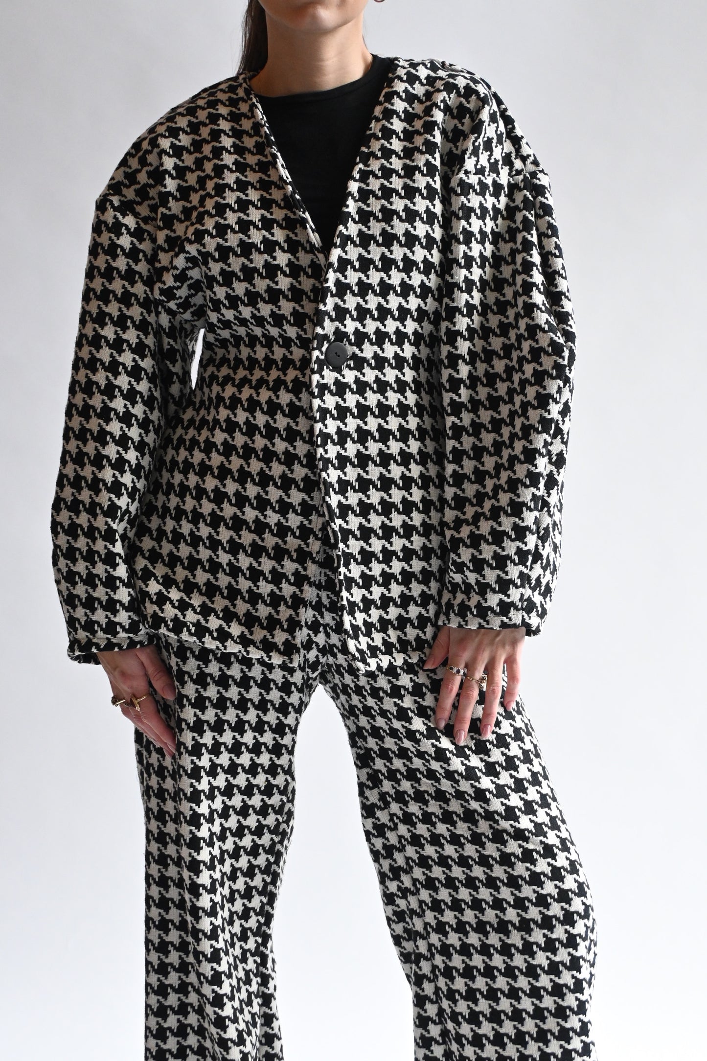 Pied-de-Poule Blazer - black/white