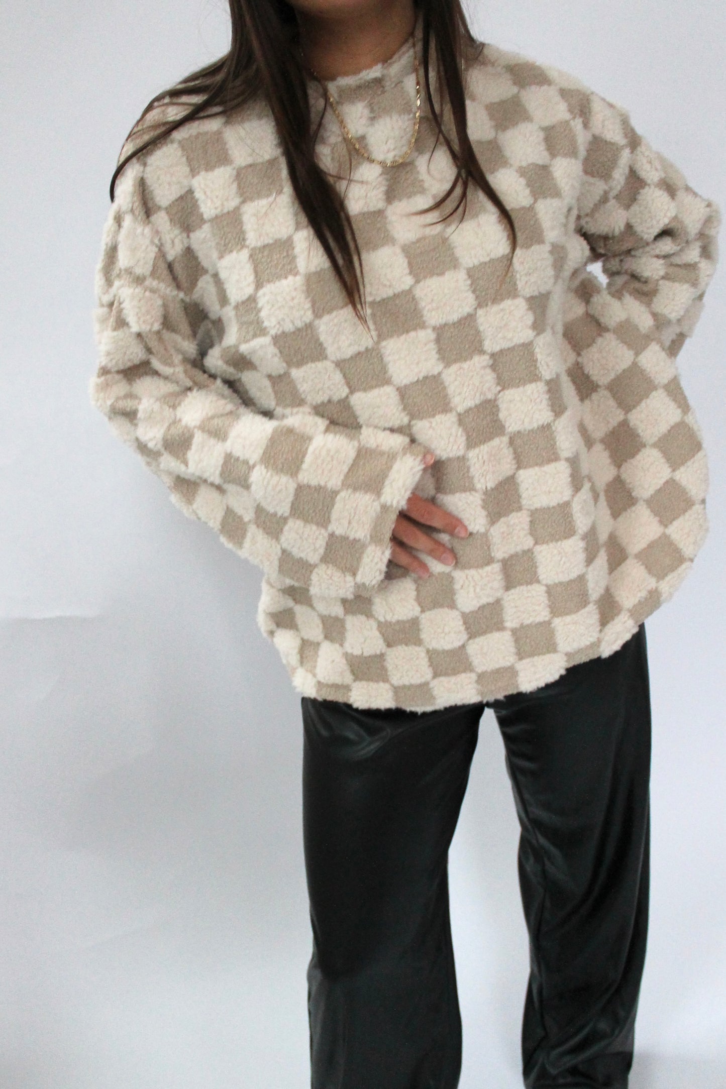 Checked sweater - beige