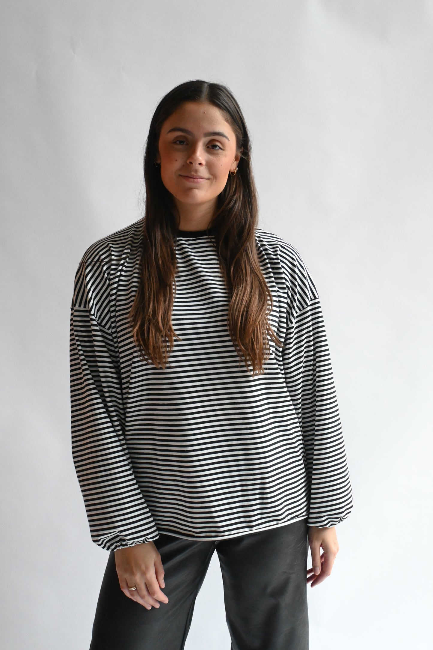 Stripe Pof Longsleeve – black-white