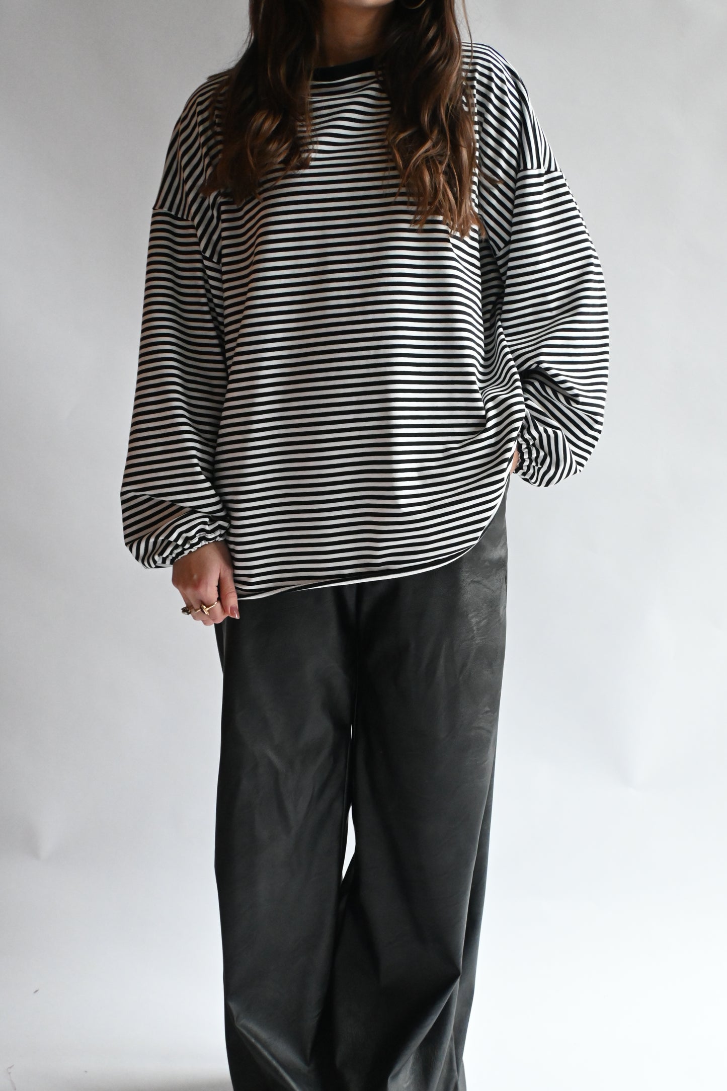 Stripe Pof Longsleeve – black-white
