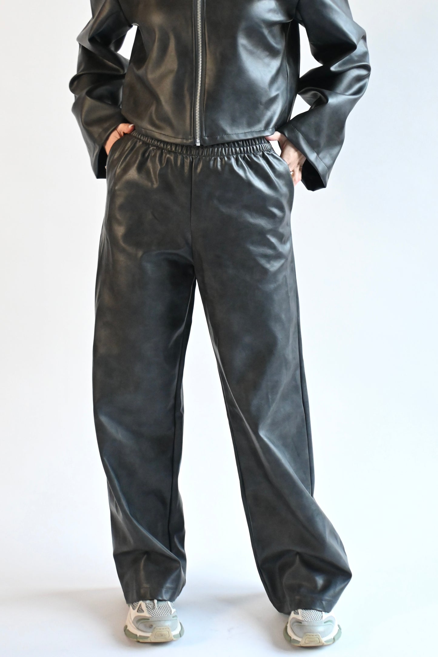 Juna leather pants - dark grey