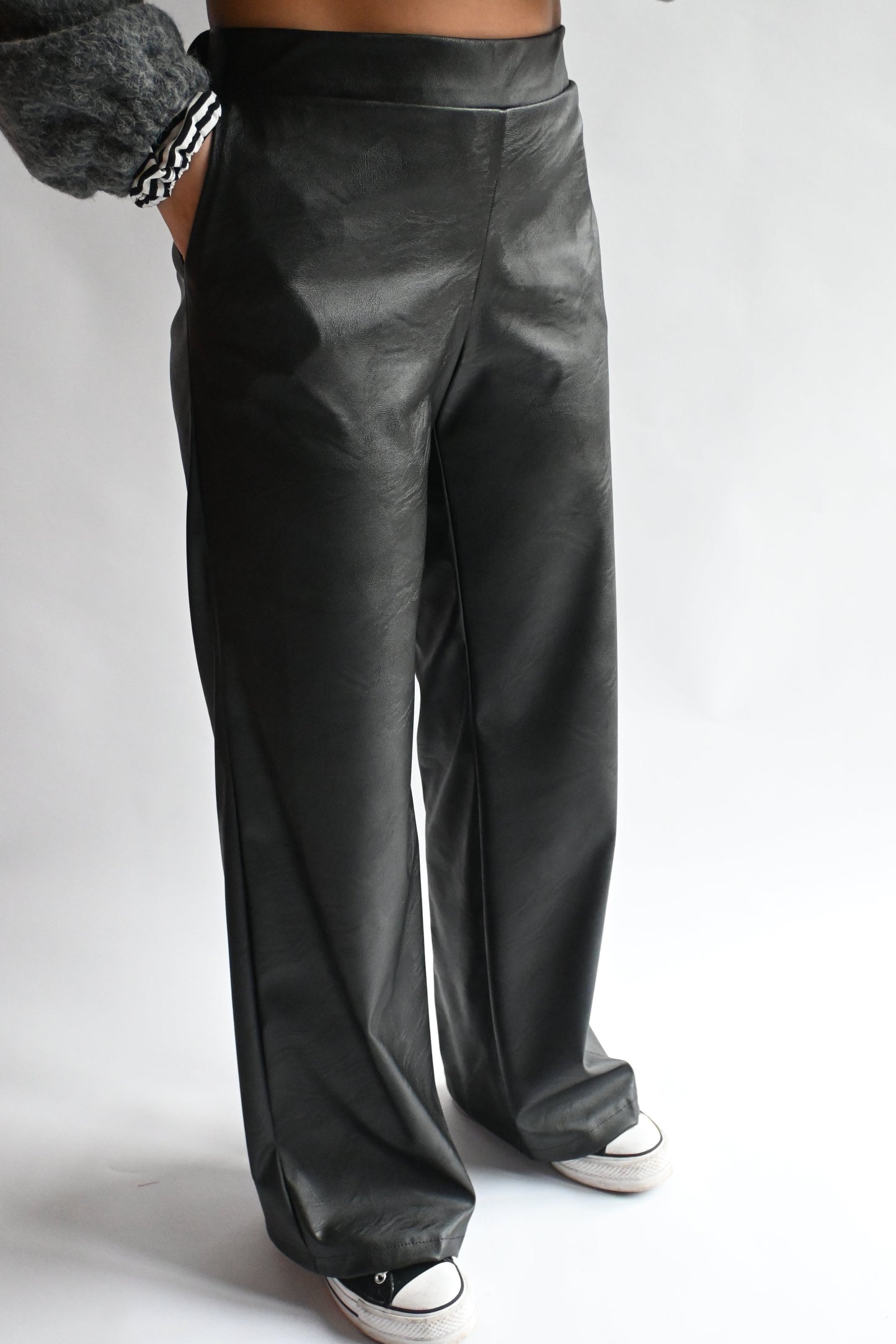 Léa leather trouser - black
