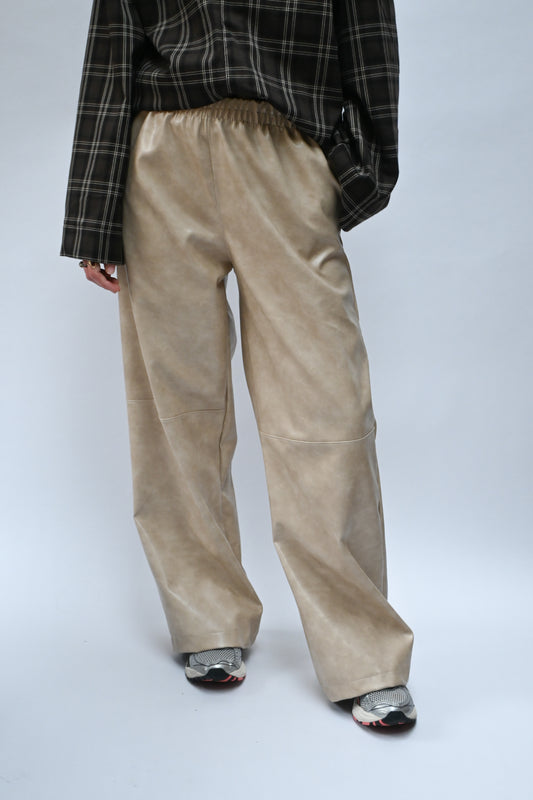 Kaja leather pants - beige