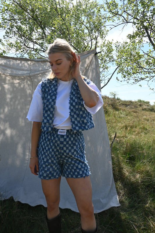 Checked Ruby short - blue