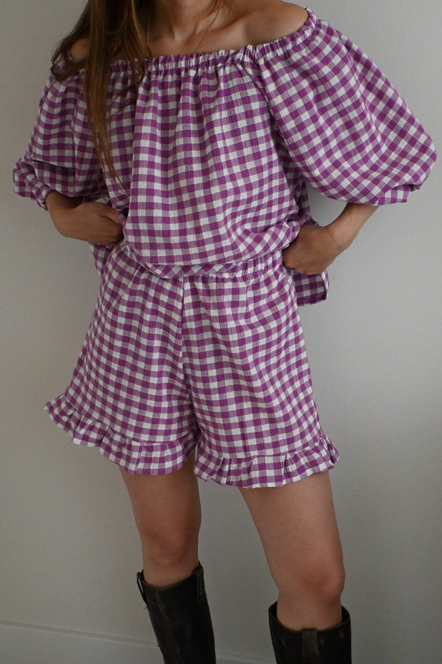 Veda short - Purple/white