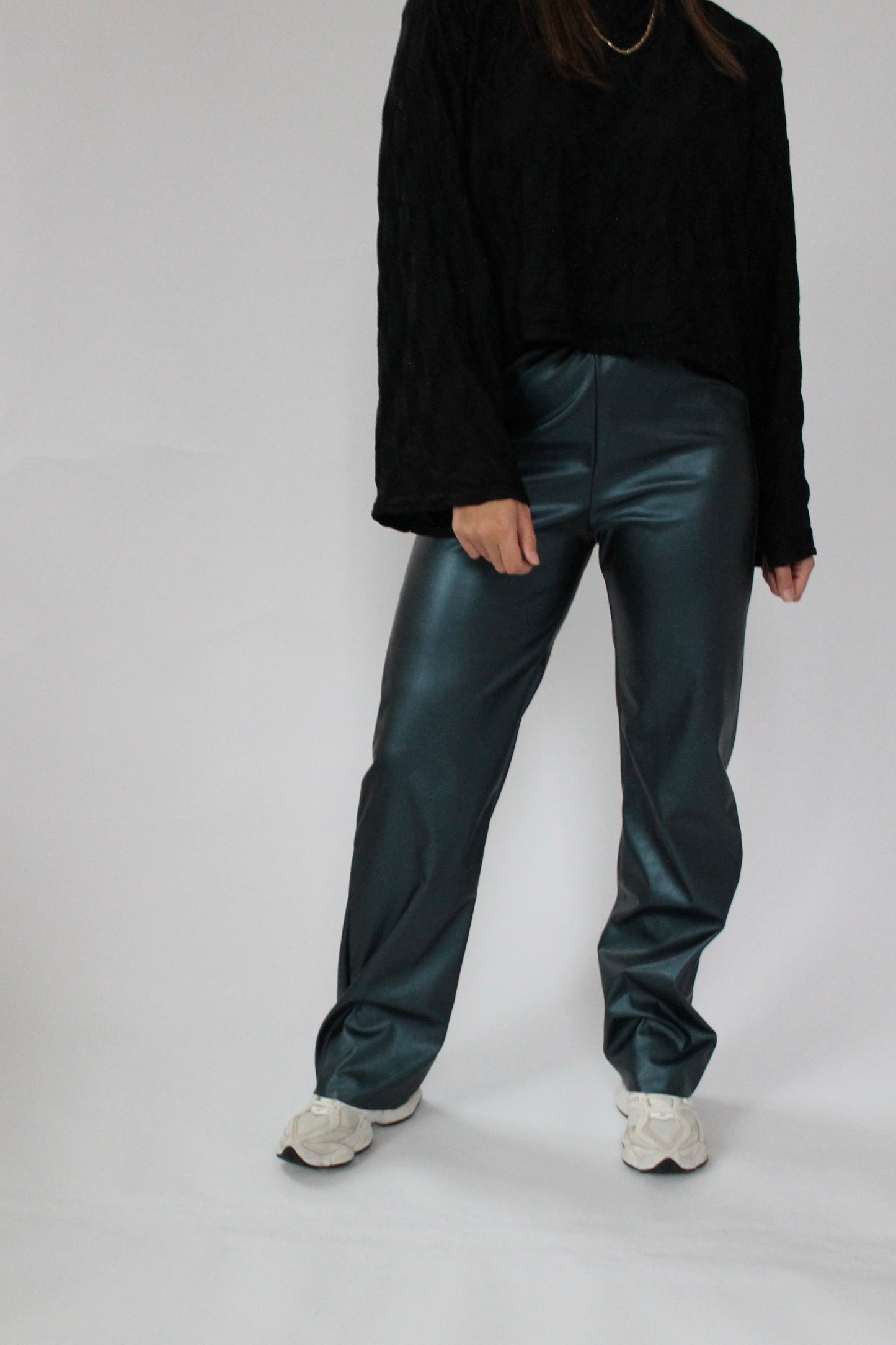 Levi leather pants - metallic blue