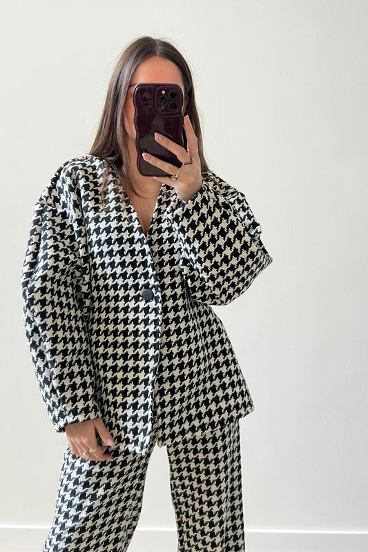 Pied-de-Poule Blazer - black/white